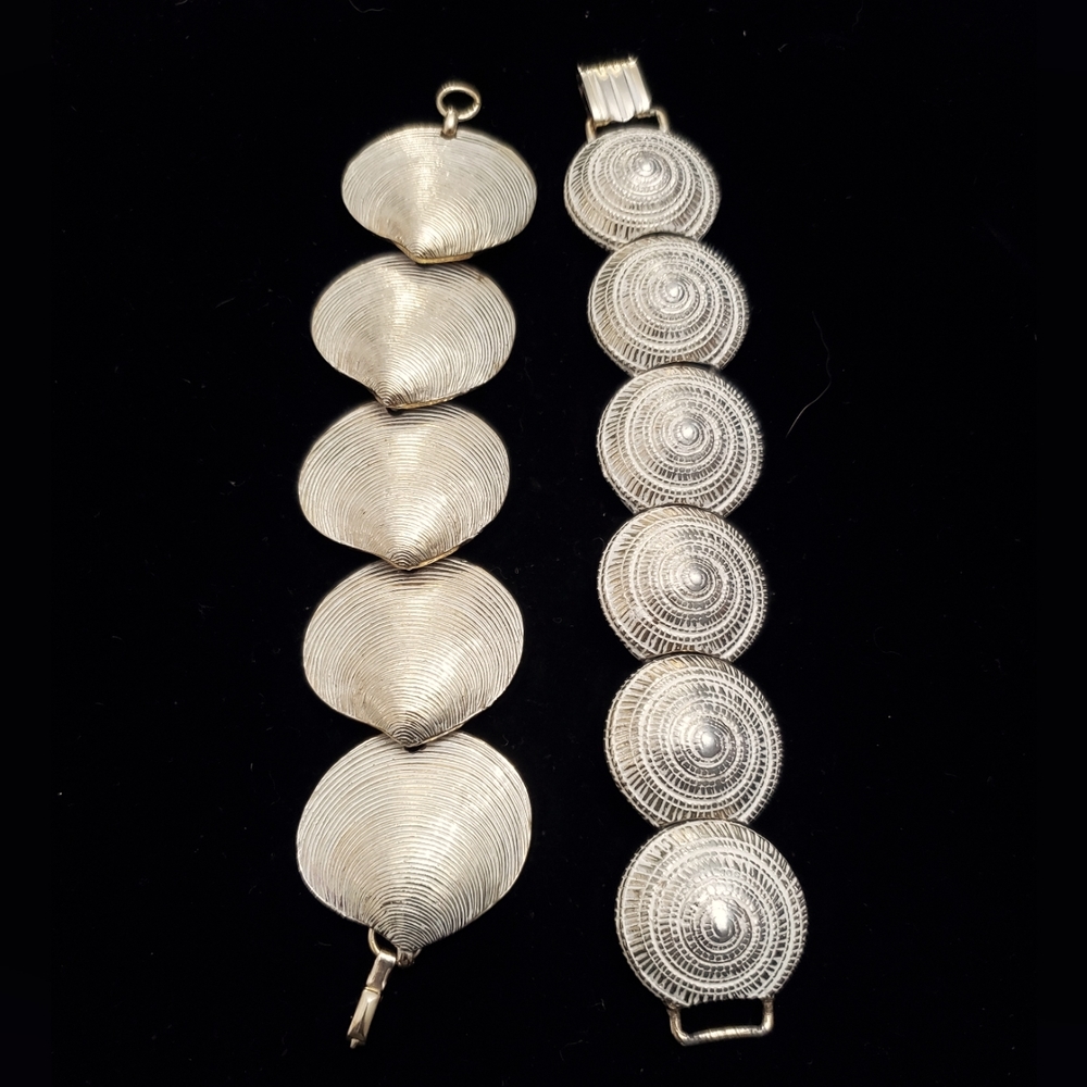 Vintage Gold and White Sea Shells Bracelets